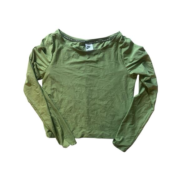 Nike Mono Logo Size M Green Long sleeve - Picture 1 of 1